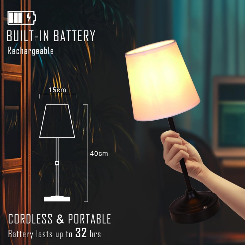 focondot Rechargeable Battery Powered Table Lamp, Wireless LED Lamps, Cordless