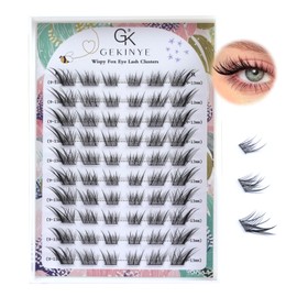 Fox Eye Lash Clusters Wispy: Natural Left & Right Individual Lashes 60 Pcs DIY Eyelash Extensions 9-13mm Cluster Lashes