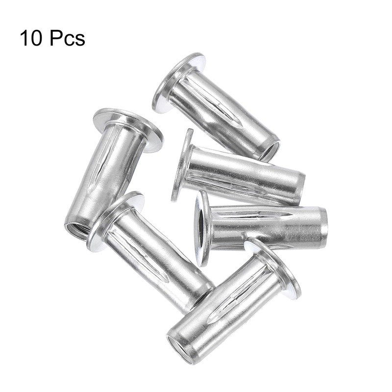 uxcell 5/16-18 Multi-Grip Rivet Nuts, 10pcs Pre-Bulbed Shank Flat Head