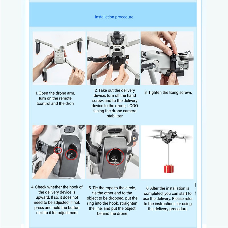 Drone Delivery Transport Device Versatile Payload Delivery Dropper Transport Device