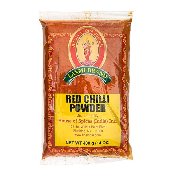 Laxmi Ground Red Chili Powder 14 oz., Traditional Indian Cooking Spices
