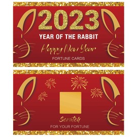 30 Count Chinese New Year 2023 Scratch Off Fortune Party Game Cards - Year of the Rabbit Decorations & Favors for Lunar New Year's Celebration Office Party