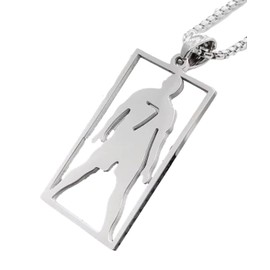 Collar dije de futbol soccer astro portugues Cristiano Ronaldo estrella futbolista en acero inoxidable