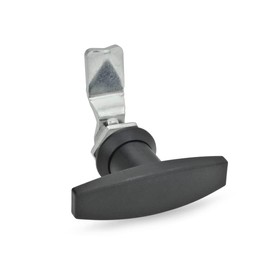 Ganter Standard of | Latches with Control Unit – GN 115 | Action with T griff| 1 Piece, black, GN 115-ST-20