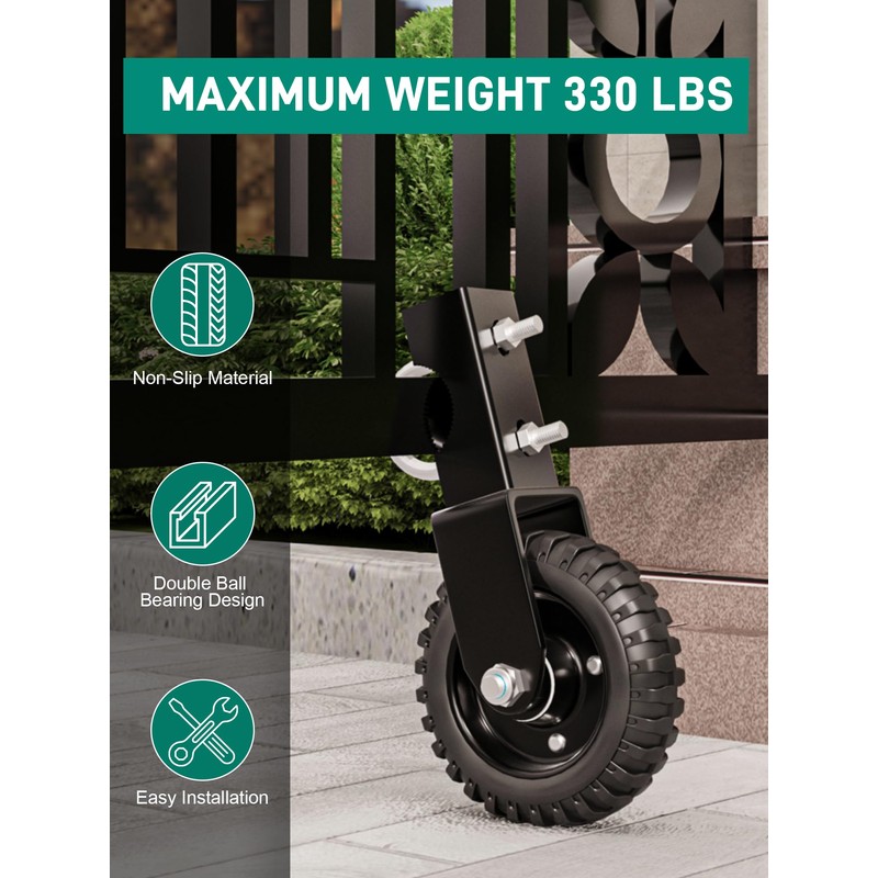 DOZAWA Gate Wheel for Metal Tube Gate, 6" Heavy Duty
