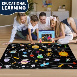 Solar System for Kids 3-5 5-7 with 63pcs Felt Board Story Sets Girl Boy Toys Preschool Montessori Learning Toy Wall Busy Board Astronaut Space Planets Birthday Gifts 3 4 5 6 7 8 Year Old Stem Toy