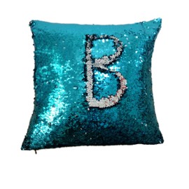 Freestyle Reversible Color Change Sequin Throw Pillow Cases Covers in Two-Tone, 16" X 16", Navy Blue & Silver, Creative Decorations on Sofas/ Armchairs/ Beds/ Floors/ Cars (Blue Silver)