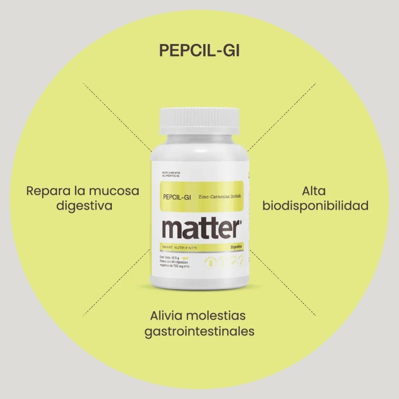 YOU MATTER - Pepcil-GI con Zinc-Carnosina Quelado, Apoyo Digestivo y