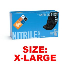 Safety Zone GNPR-XL-1-K X-LARGE Black Nitrile Powder Free Gloves (1 Box)