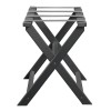 Homeroots Earth Friendly Dark Gray Folding Luggage Rack With Gray