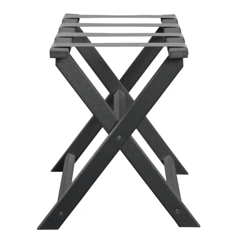 Homeroots Earth Friendly Dark Gray Folding Luggage Rack With Gray