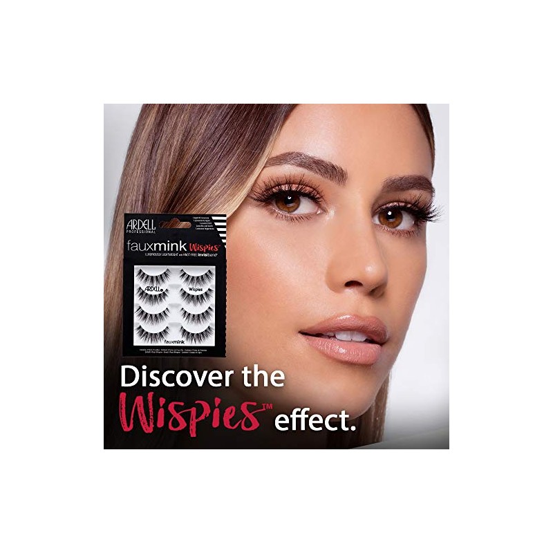 Ardell False Lashes Faux Mink Wispies Paquete múltiple, 4 pares