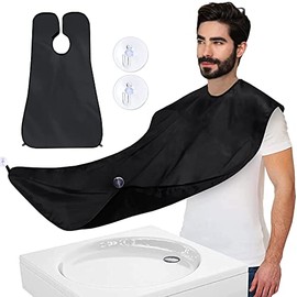 Delantal para barba para hombre, para afeitar, para barba y barba, el mejor regalo para hombres (negro)