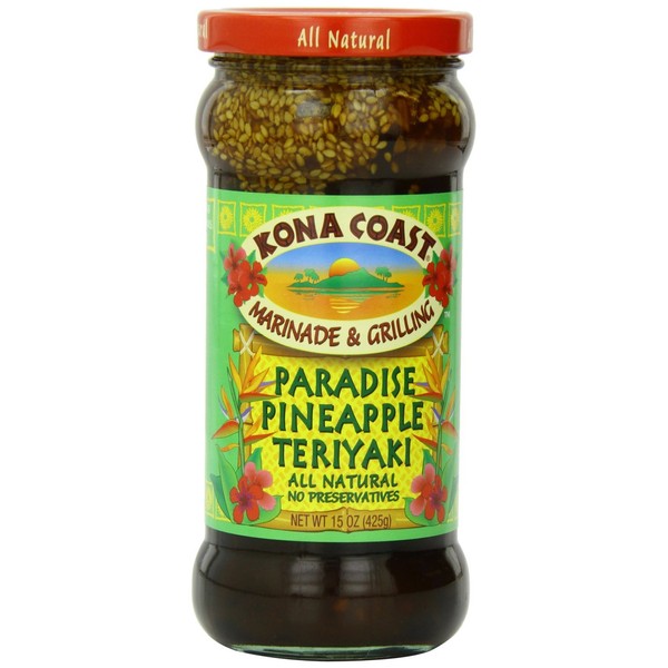 (Pack of 3) Kona Coast Paradise Pineapple Teriyaki Sauce, 15