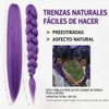 Extensiones Cabello Morado Pulgadas Largo Trenzas