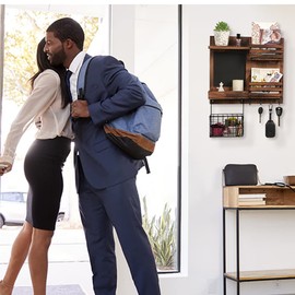 QILICHZ Mail Key Holder for Wall Mail Organizer Wall Mount Key Rack for Wall Key Hook for Wall - 4 Hooks 2 Mail Holders