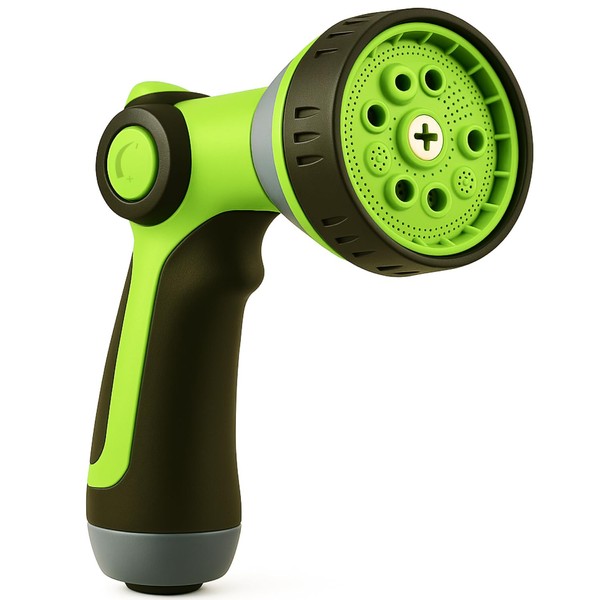 Garden Hose Nozzle – 8-Pattern Hose Sprayer with Thumb Control