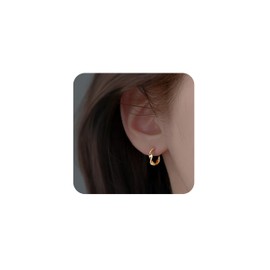 [Mesaro] Hoop Earrings, Women's, Men's, Metallic Allergy, Leave Closed, Small, Small, Small, Small, Hoop Catchless, Silver, Gold, Pink Gold, Nickel-Free, Simple, Adult, Elegant, Beautiful, High