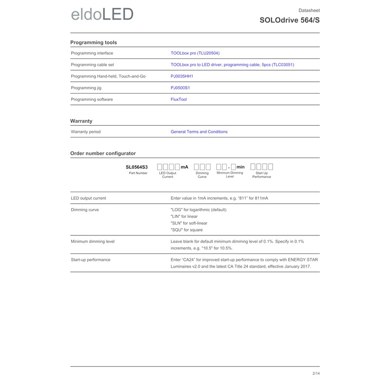 eldoLED | SL0564S3 SOLOdrive 50W 0-10V 'Dim to Dark' LED