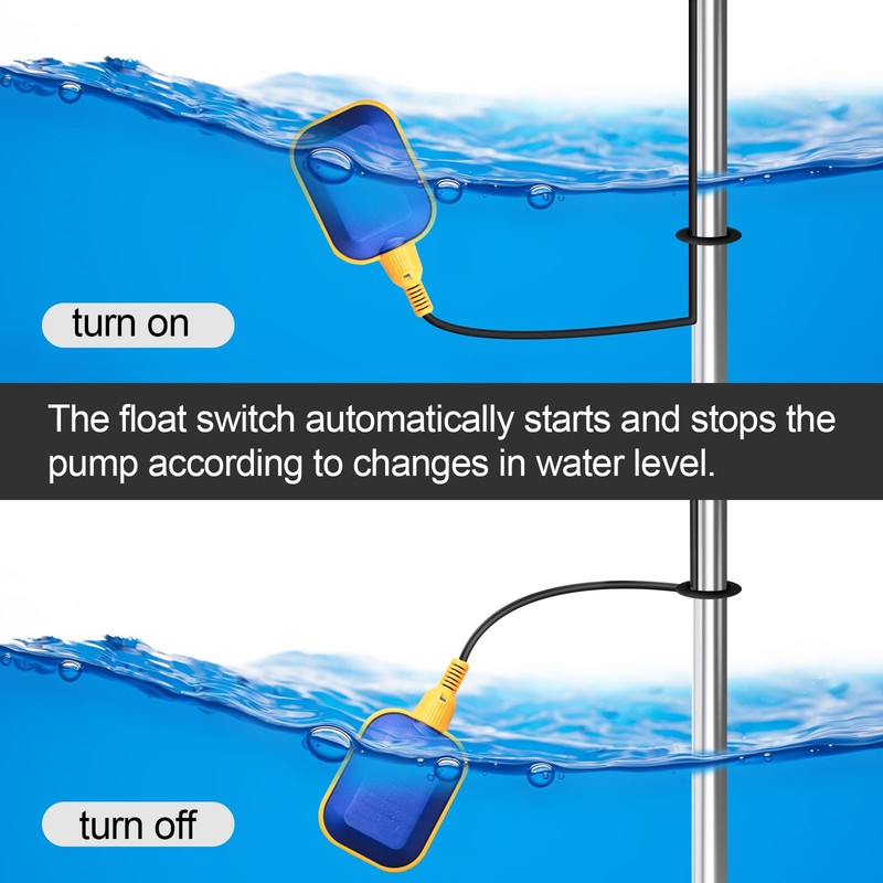 OELFFOW Sump Pump Universal Tethered Float Switch AC 15A 110~250V