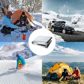 Acil Durum Battaniyesi, Folyo Battaniye Isı Sağkalım Yansıtıcı Termal Battaniye, Hayatta Kalma Battaniyeleri Gümüş, Kamp, Yürüyüş, Açık Hava, Hayatta Kalma, Deprem, İlk Yardım, 210 x 160 cm