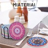 Mandala Coasters 8 Pack Ceramic Round Drink Coasters with Holder