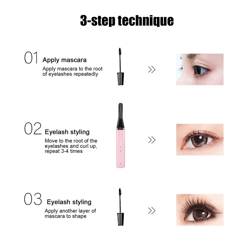 Rechargeable Electric Eyelash Curler Fast Heating Long Lasting Eyelash Curling