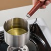 304 Stainless Steel Butter Warmer Pot 125ML Capacity Wooden Handle