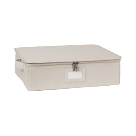Covermates Keepsakes - Zip-Top Storage Box - Heavy Duty Polyester- Reinforced Handles - Stackable Design - Indoor Storage, Beige Heather