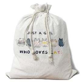 Newdv Cats Gifts for Women Airtight Homemade Bread Box Storage Bag Drawstring,Cat Sourdough Linen Reusable Bread Box Bag for Kitchen 15.5×11.8 Cat Gifts Bag Cat Lover Gifts Baking Gifts for Women