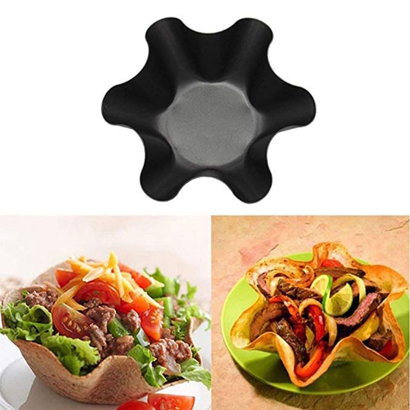 2 Pcs Tortilla Shell Maker, 6" Non-Stick Carbon Steel Fluted