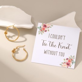 Drogomen Bridesmaid Proposal Gifts, Tie the Knot Bridesmaid Earrings Gold Knot Hoop Earrings for Bridesmaid Jewelry Maid of Honor Gifts for Wedding Bridal Party Favors