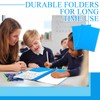 24 Pieces Plastic Folders with Pockets and Prong Folders with