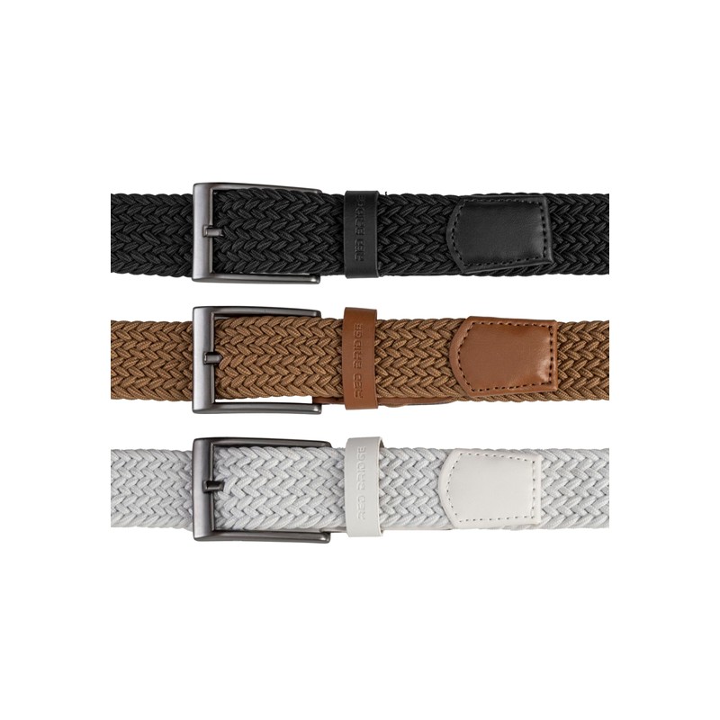 Redbridge Elastic Braided Belt Set of 3 with Metal Clasp