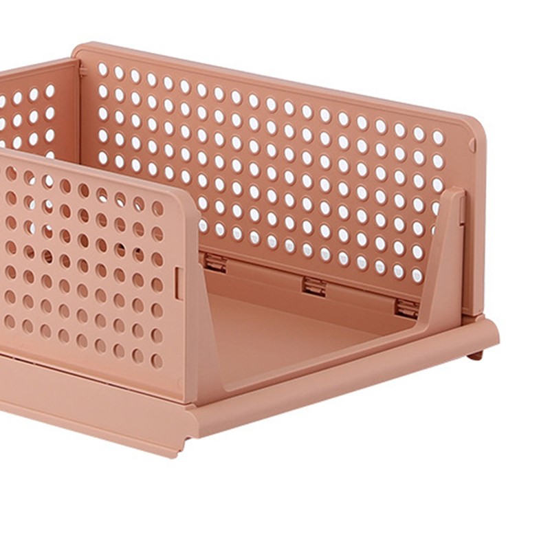 Stackable Storage Basket Plastic Large Open Drawer Wardrobe Cloth Container