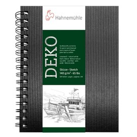 Hahnemuhle Sketch Book D&S, 140gsm Book, Black with spiral binding, A4 Portrait
