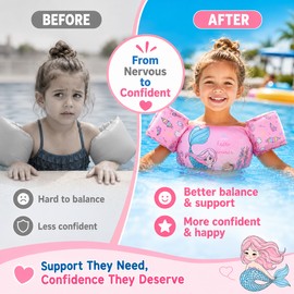 Rooxin Swim Vest Armbands for Beginner Swimmers – Foam Buoyancy Support for Kids’ Pool Learning