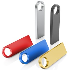 Wooolken Metal USB Stick 8 GB Pack of 5 Waterproof 2.0 Mini USB Stick 8 GB Multicoloured Pack of 5 for Laptop, Computer, TV, Car