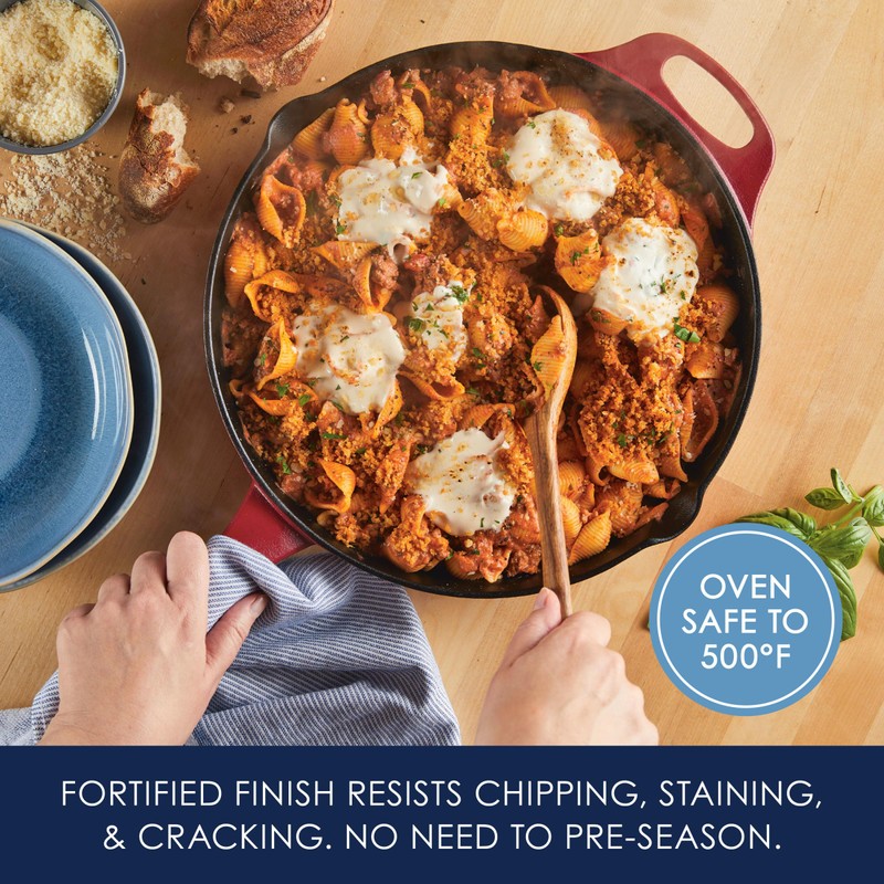 Rachael Ray NITRO Cast Iron Frying Pan/Skillet with Helper Handle