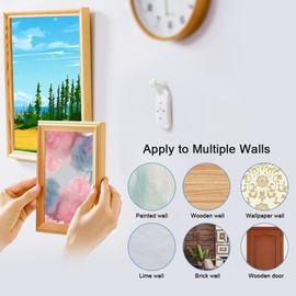 HLIWS Traceless Wall Hooks, Invisible Picture Hanger Holders, 40 Pieces, Traceless Nails, for Hanging Paintings, Wedding Photos, Mirrors, Watches