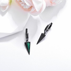 Midir&Etain Feather / Sword / Lace / Cross / Star of David Hanging Earrings for Men Women 925 Sterling Silver Punk Earring Malachite Turquoise Jewellery Birthday Gift, Sterling Silver