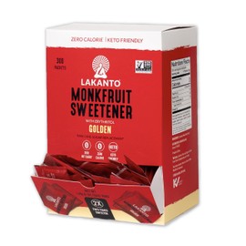 Lakanto Golden Monk Fruit Sweetener with Erythritol Packets - 2X Sweetness of Raw Cane Sugar Replacement, Perfect for Coffee, Tea, Lemonade, Sweeten On the Go, Travel - 30 g Packet (300 Count)