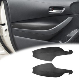 VKGUG 2PCS Front Door Panel Armrest Cover Replacement Compatible with Toyota Corolla 2019-2023 Left and Right Leather Arm Rest Replaced Skin Upholstery Black (Only Leather Part)