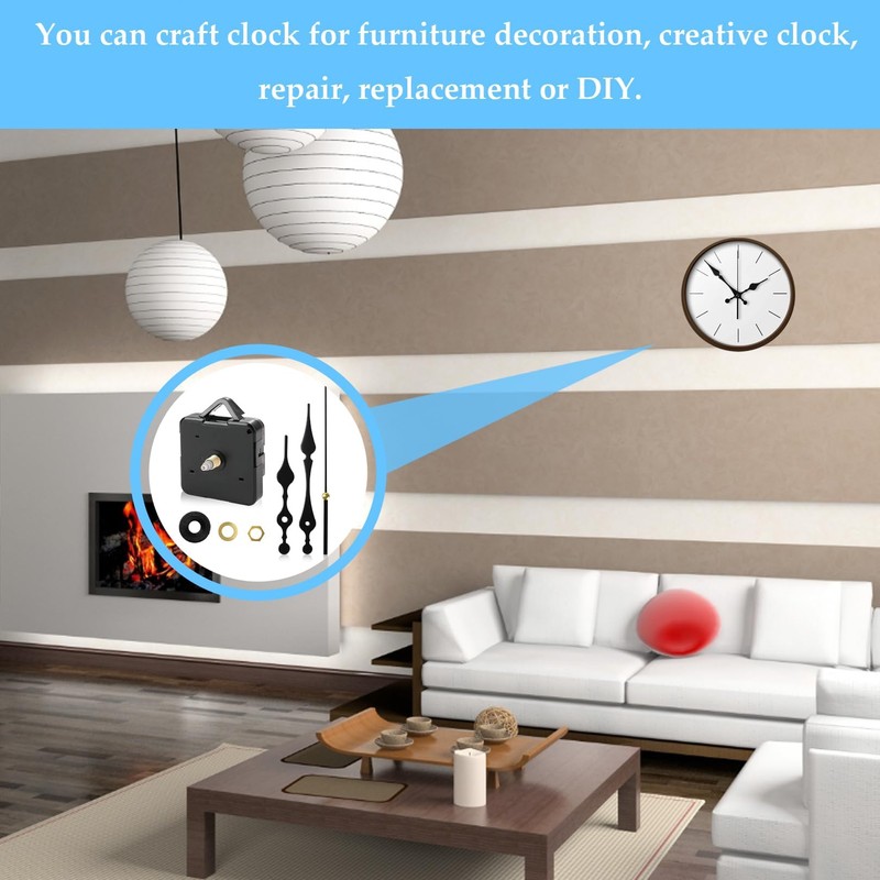 1 Set Silent Quartz Clock Mechanism Movement Kit,DIY Wall Clock