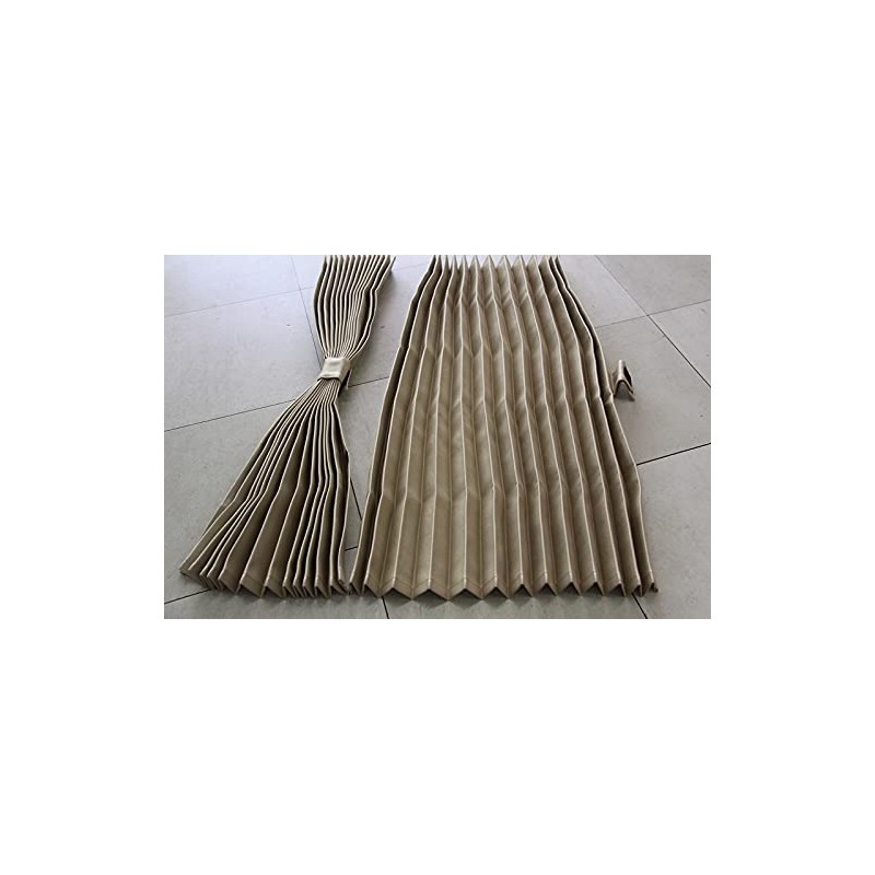 Track Curtain, Domestic Pleated Nap Curtain, Beige, Light Blocking, Width