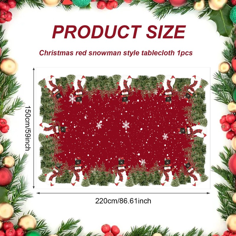 Fadcaer Christmas Table Cloth, Red Christmas Tablecloth, Christmas Table Decoration,