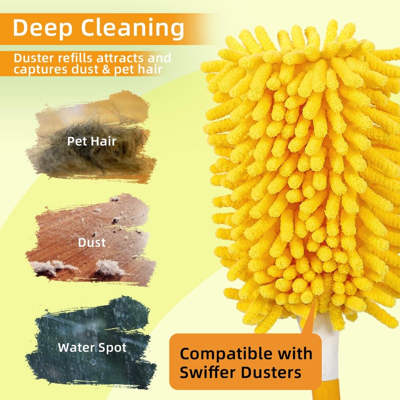Yicotira Reusable Duster Refill Compatible with Swiffer Hand Duster -