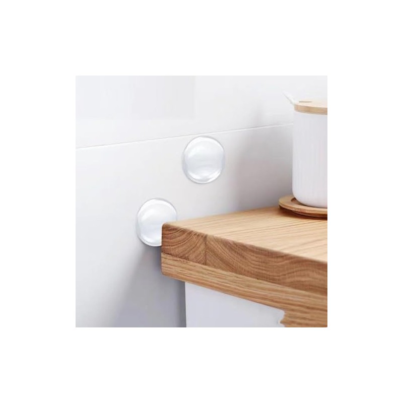 6 Pack 2" Clear Door Stoppers for Wall, Large Round