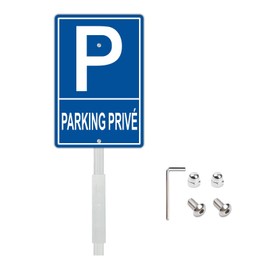 Felexdo Private Parking Sign with Ground Spike 30x20cm Aluminium Warning Metal Signs Waterproof UV Resistant Indoor Outdoor