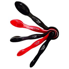 Norpro 2999 Measuring Spoons with Magnet, red/Black